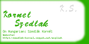 kornel szedlak business card